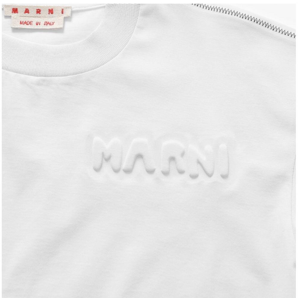 Marni Thjet49qx Utc017 00w01 Logo Women S Short Sleeve Tee