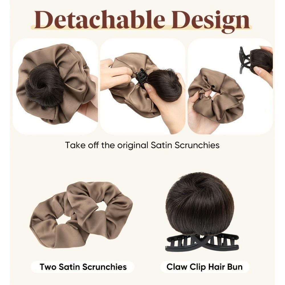 Elegant Influencer-style Hair Tie Synthetic Natural-looking Artificial Flower Bun  for Daily Use