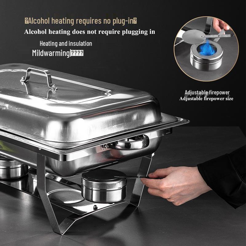 Stainless Steel Folding Buffet Warmer with Insulated Chafing Dish for Hotels and Commercial Use