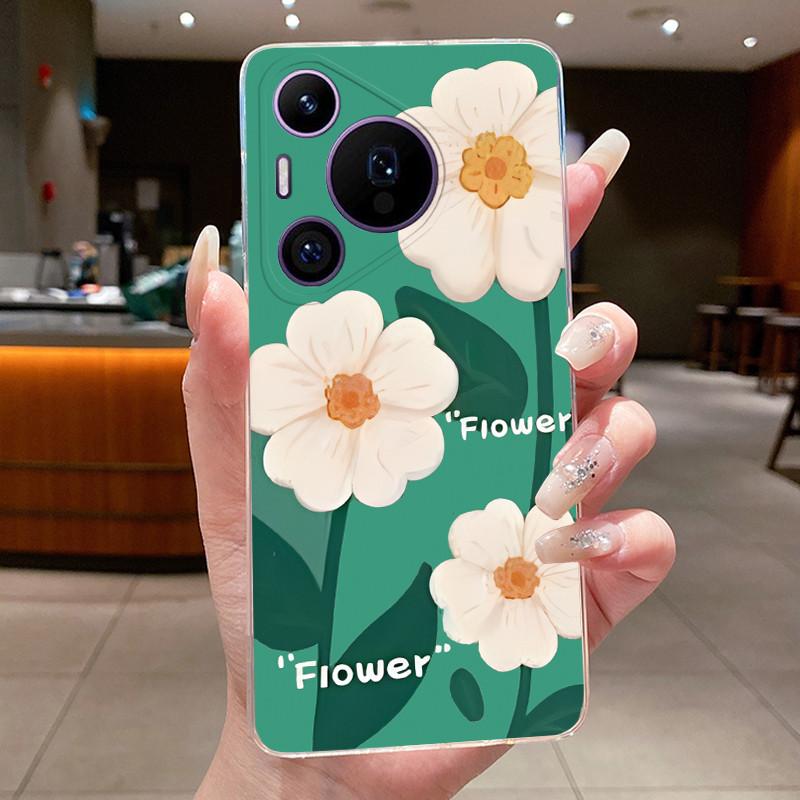 Phone Case For Huawei Pura 70 Pro Plus 70Pro+ 5G Simplicity Luxury Butterfly Flowers Transparent Casing Soft Silicone Back Cover