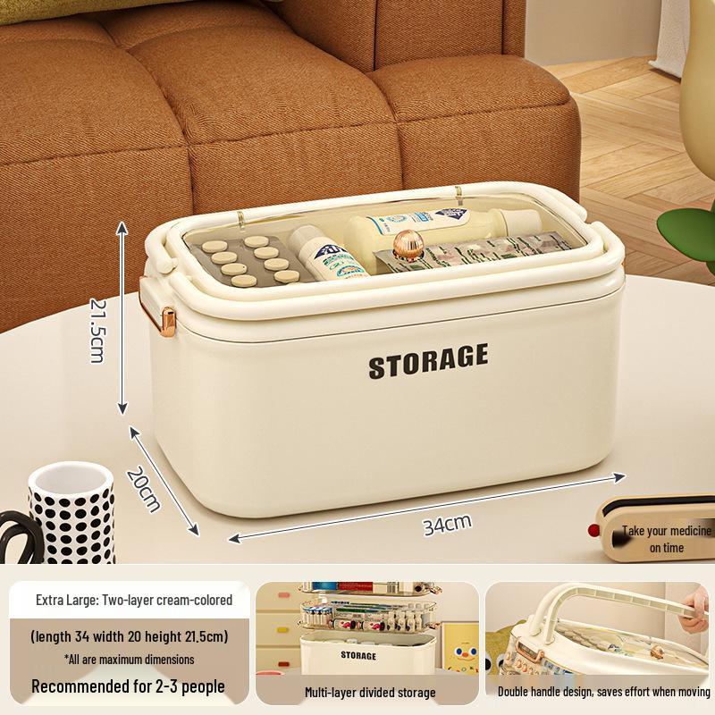 Large Capacity Multi-Layer Family Medicine Storage Box for First Aid and Medication Organization