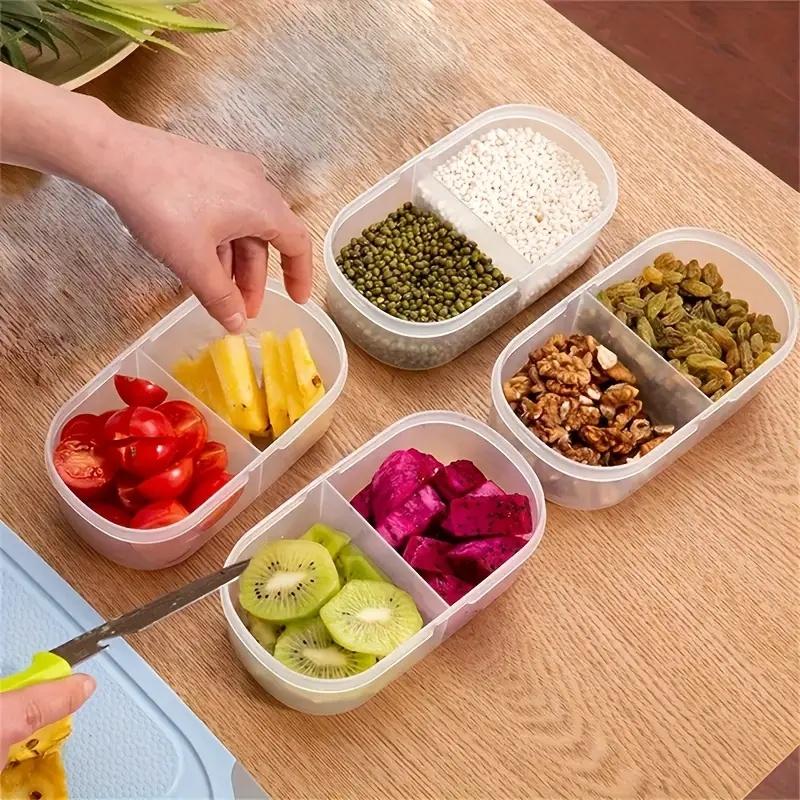 1pc Single And Double Opening Food Fruit Refrigerator Storage Box Dust-Proof Reusable Portable Picnic Fruit Storage Container