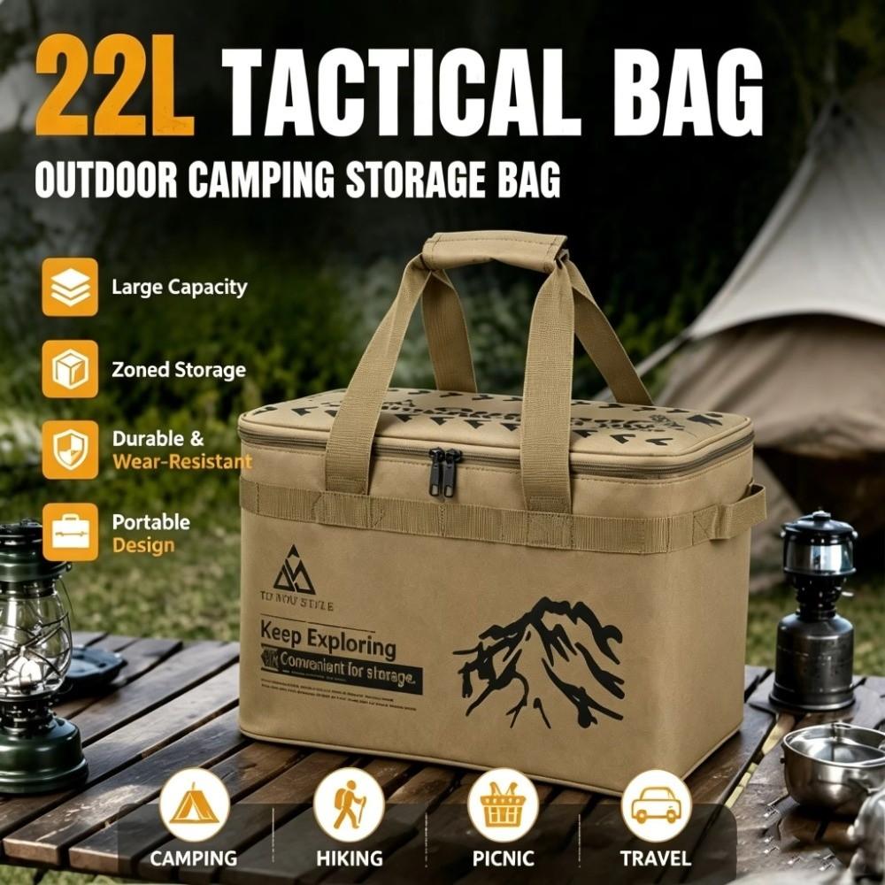 Large Capacity Camping Storage Bag Partition Storage Outdoor Storage Box Picnic Tool