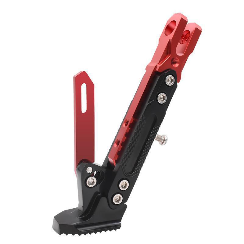 Durable Corrosion Resistant Adjustable Side Stand for Motorcycle and Bike, CNC Metal Foot Bracket, Kick Side Bracket,Red. красный