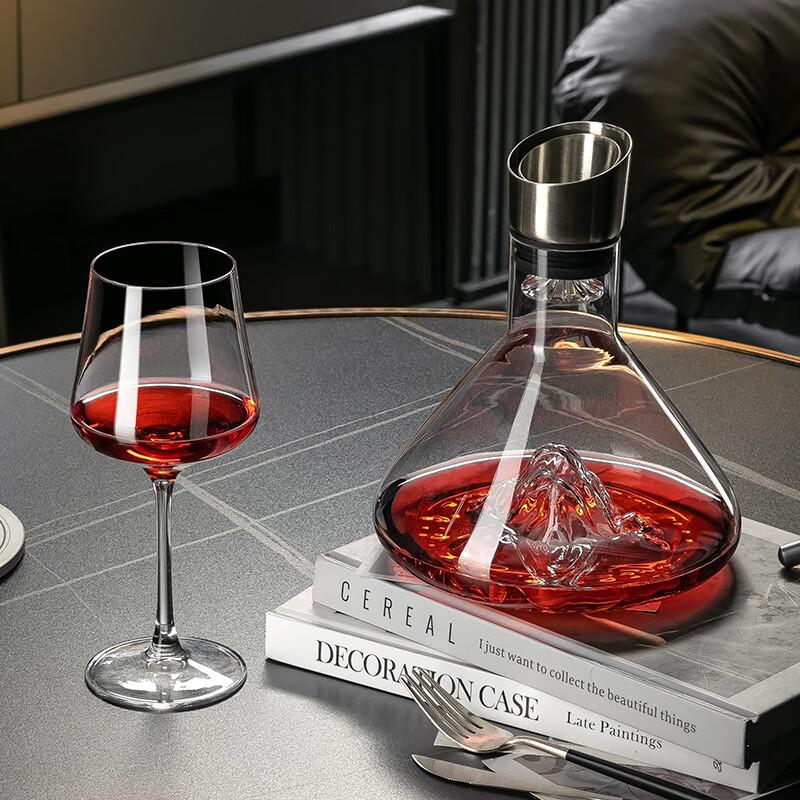 CRISTALGLASS Crystal Glass Red Wine Glass Set Home Use Large Wine Goblets 6 Pieces High-End Large Belly Glasses 425ml