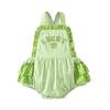 2025 Summer Infant & Toddler Lace Suspender Romper with Clover Embroidery