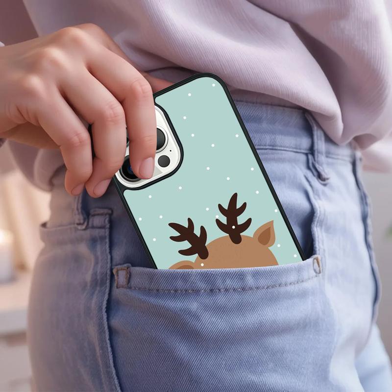 Christmas Deer Phone Case For iPhone 17 Air 15 16e 14 13 Pro Max Coque 12 11 Pro Max PLUS Cover
