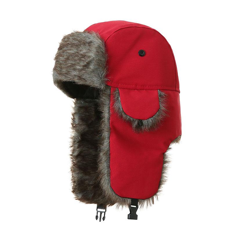 Warm Soldier Hat For Men/Women Winter Pilot Patrolman Earmuffs Polyester Fiber Warm Russian Ski Hat Windproof Cold Pilot Hats