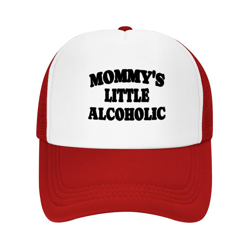 MOMMYs LITTLE ALCOHOLIC Baseball Cap Trucker Hat Breathable Bucket Style for Unisex Funny Drinking Gift Parties Camping