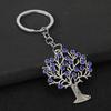 Keychain Pendant Rust Resistant Retro Hollow Tree Charm Key Chain with Rhinestone Inlay Backpack Accessory