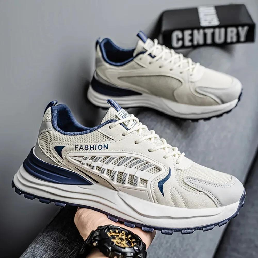 Spring Men's Shoes New Breathable Mesh Surface Sports Shoes Men's Trend All Match Platform Casual Shoes Fashion