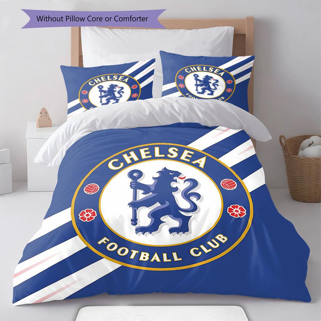 Chelsea F Pattern Bedding,Quilt Set Quilt Cover Pillowcase Home Birthday Gift(1 * Duvet Cover + 2 * Pillowcase, Without Core)