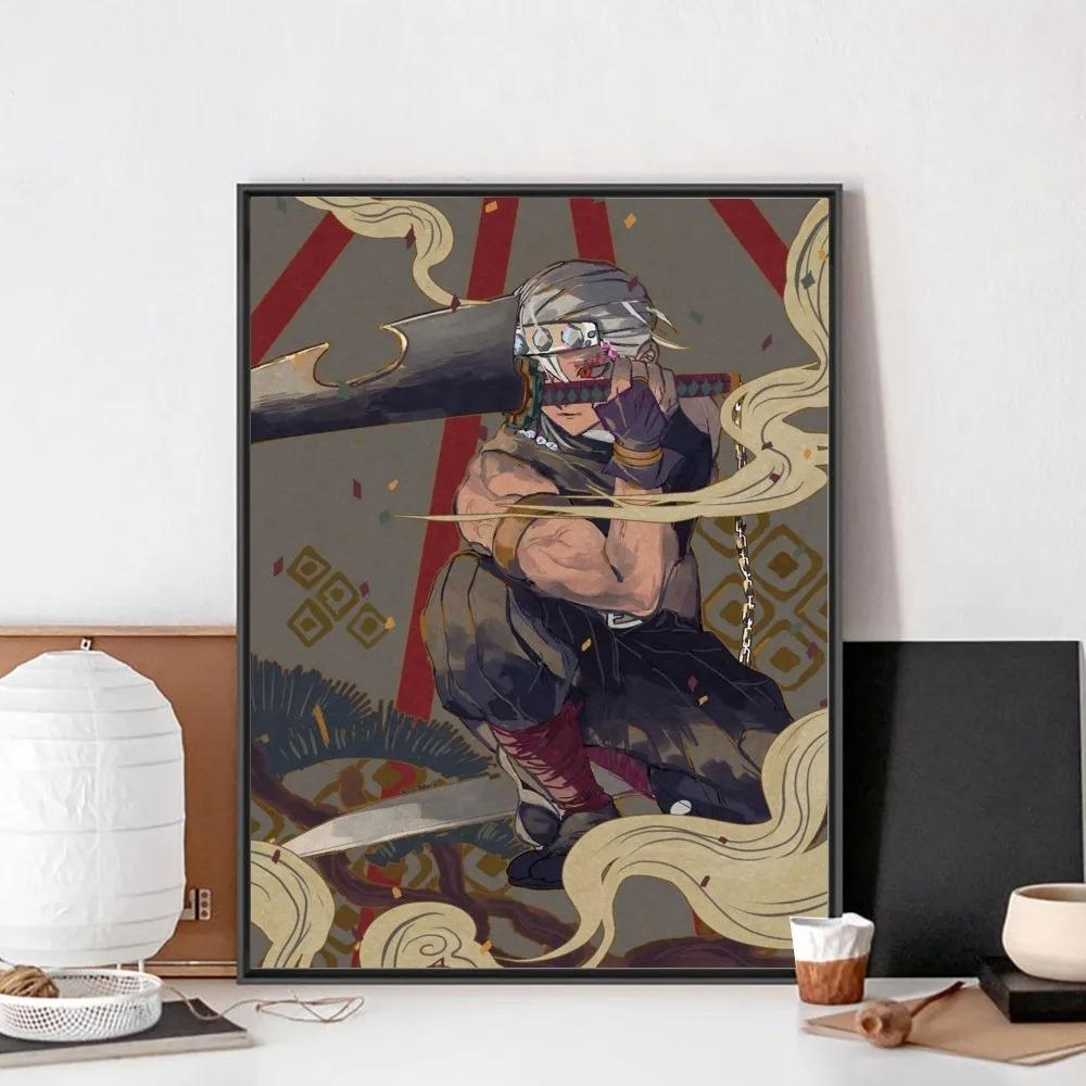 Demonic Killer Tengen Uzui Poster Canvas Painting Bar Retro Poster Modern Home Living Room Bedroom Study Decorative Art