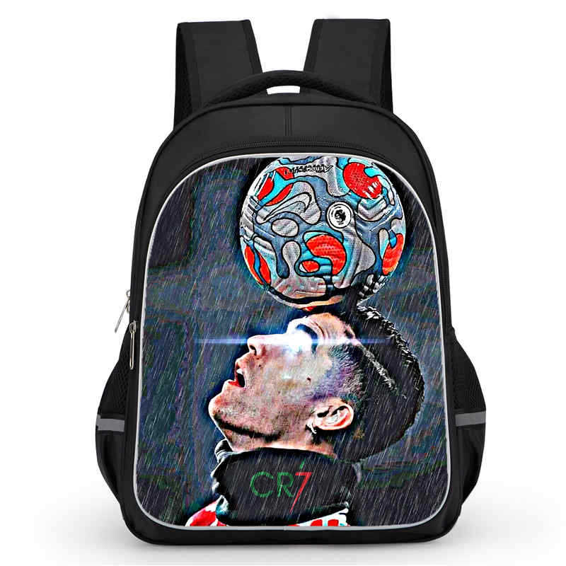 Cr7 Rucksack Hochauflösender Druck Große Kapazität Multifunktion Reißverschluss Oxford Rückenschutz Leichter Rucksack