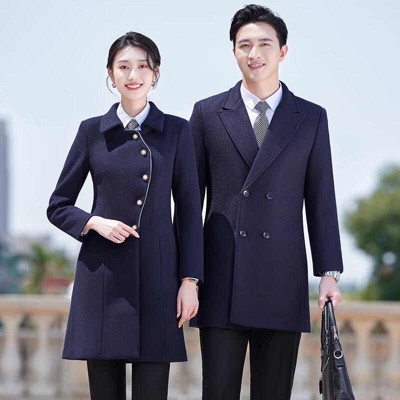 Toluoman Unisex Padded Wool Blend Business Overcoat