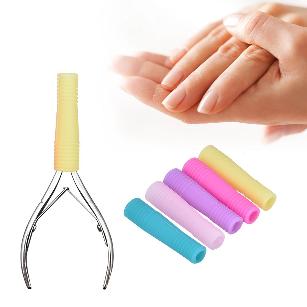 10Pcs Manicure Silicone Protective Sleeve Cover for Nail Cuticle Scissors Dead Skin Scissors 02