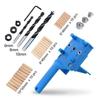 Kit di 41 guide per trapano per lavorazione del legno, perni di centraggio, localizzatore di fori dritti, strumento per fori di trapano per legno