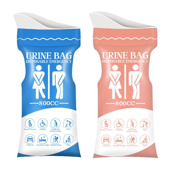 Car Emergency Urinal Bag Disposable Portable Urine Catcher for Men Women 800ml Capacity Leak-Proof Travel Urinal for Long Drives Road Trips