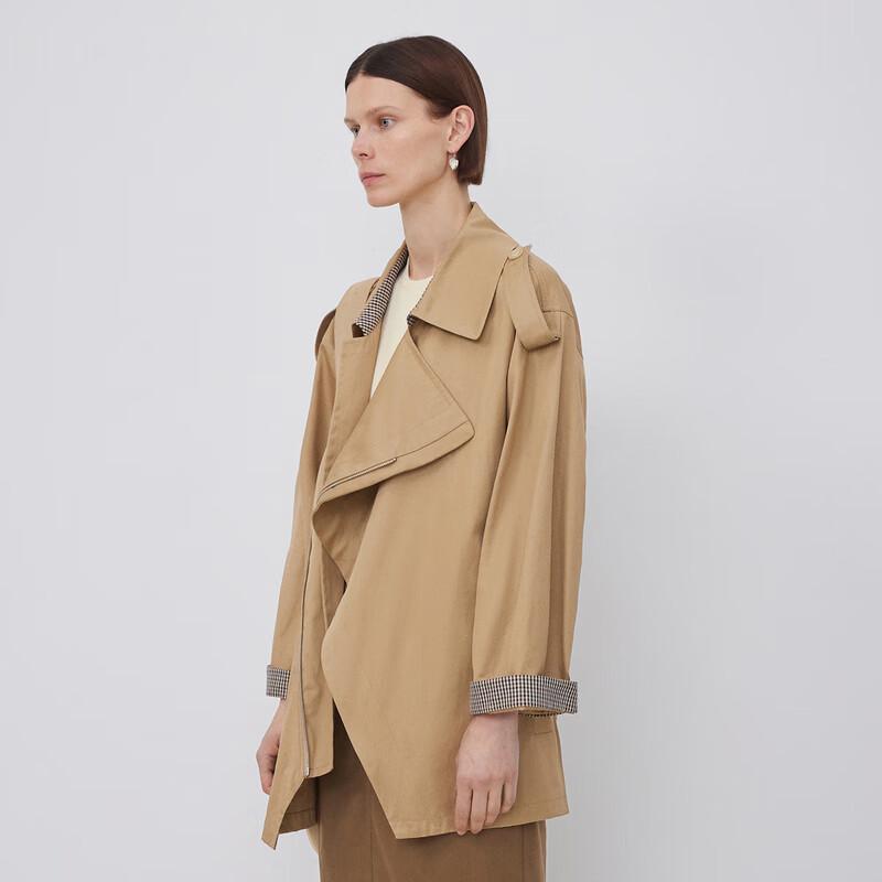 

LESS 2023 Осень Хлопковая Свободная Прямая Куртка с Рукавом Три Четверти S