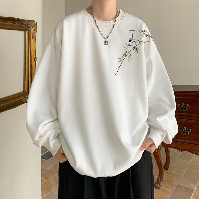 Men's Autumn/Winter Thick Printed Hoodie – Trendy Velvet-Lined Long Sleeve Outerwear