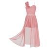 Vestito da Festa con Applicazione Brillante di Perline per Ragazze Tuta con Pizzo e Paillettes Romper con Sovrapposizione in Chiffon Vestito per Compleanno e Ballo di Fine Anno