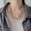 National Trend New Chinese Style Double-layer Splicing Beaded Necklace Women's Niche Sweater Chain High-end Hip-hop Trendy Men's Clavicle Chain
