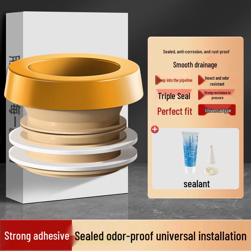 You Shu Universal Toilet Flange Seal Kit with Caulk