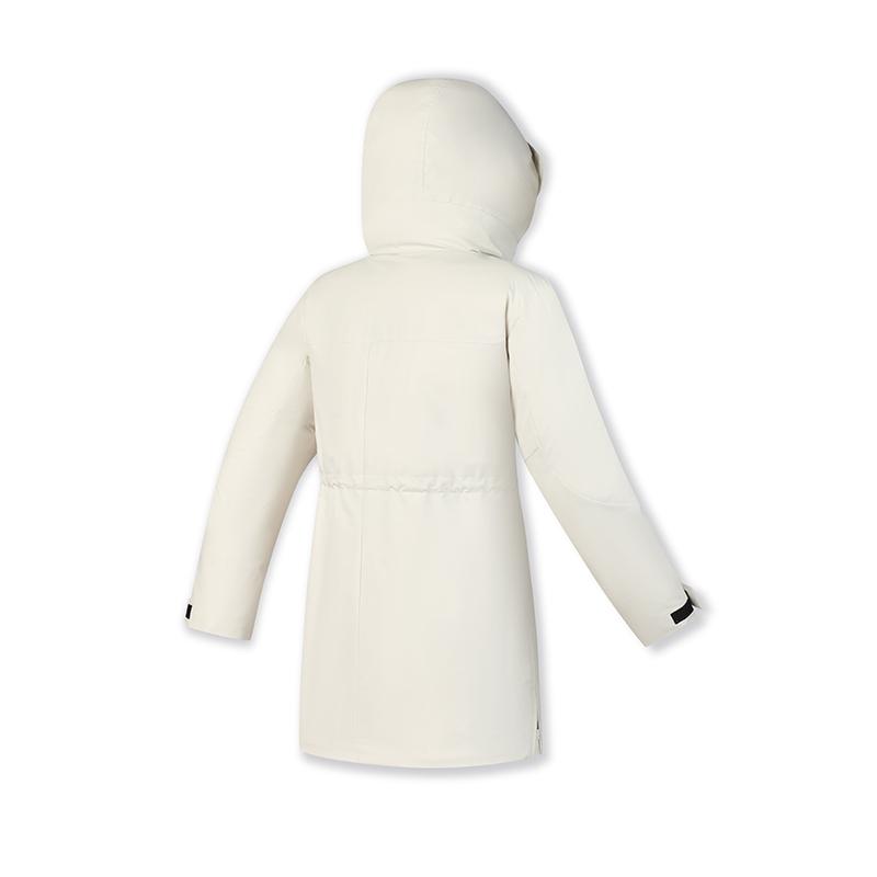 FILA Explorer Basic Mid-Length Hooded Down Jacket Women Outerwear Gray Beige A11W447916F-BG