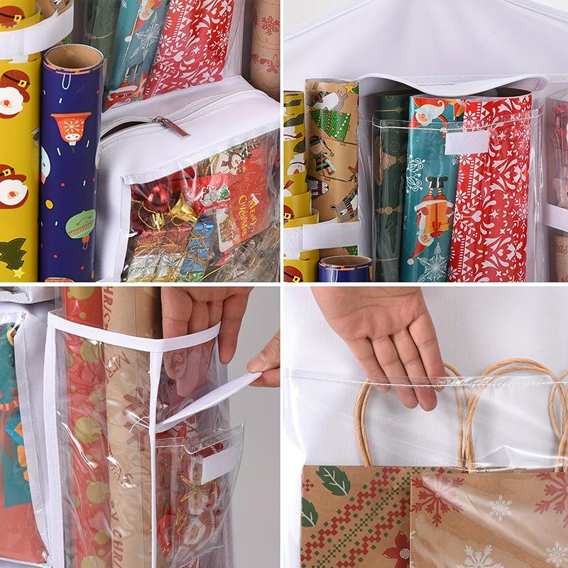 Eine große, transparente Aufbewahrungshängetasche für den Haushalt zur Aufbewahrung von Kleidung, um Platz zu sparen