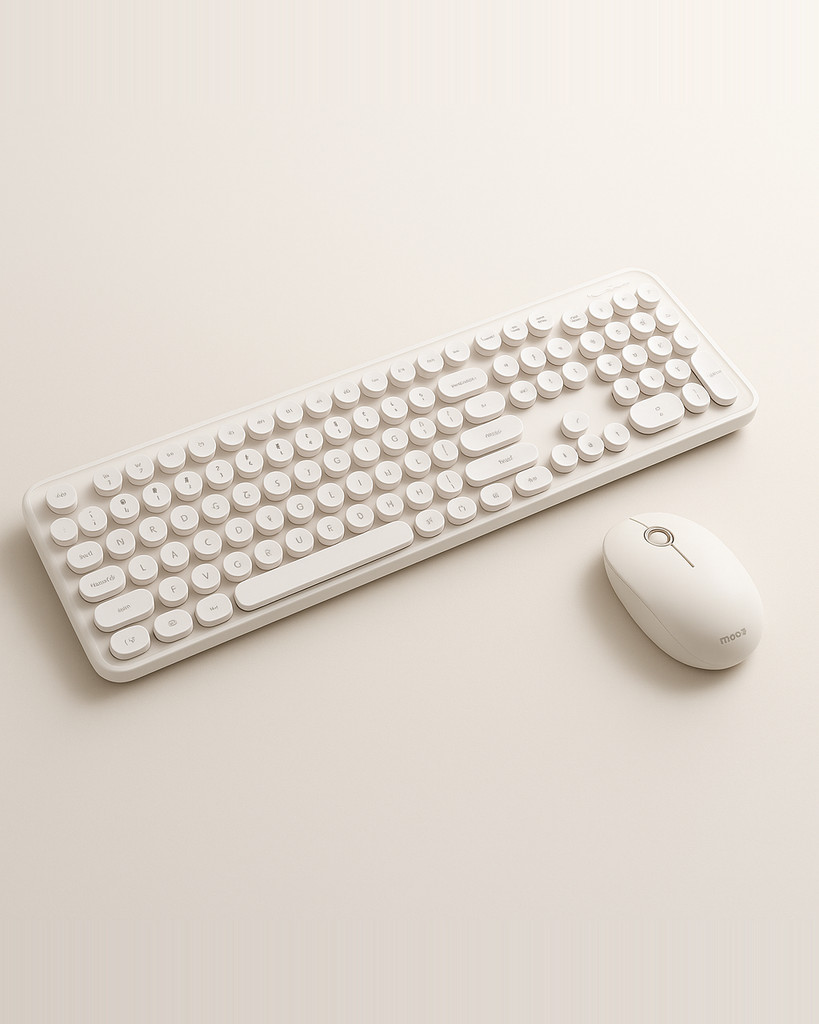 Mofii Sladká 2,4G bezdrátová sada klávesnice a myši se 104 kulatými klávesami - Kancelářská klávesnice