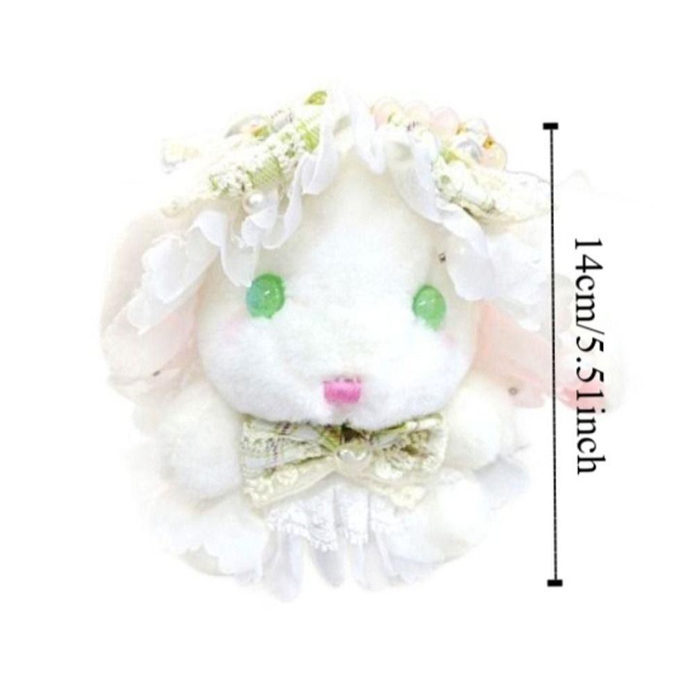 Princess Pearl Dress Plush Rabbit Keychain Cartoon Drooping Ear Rabbit Pendant  Backpack Decor