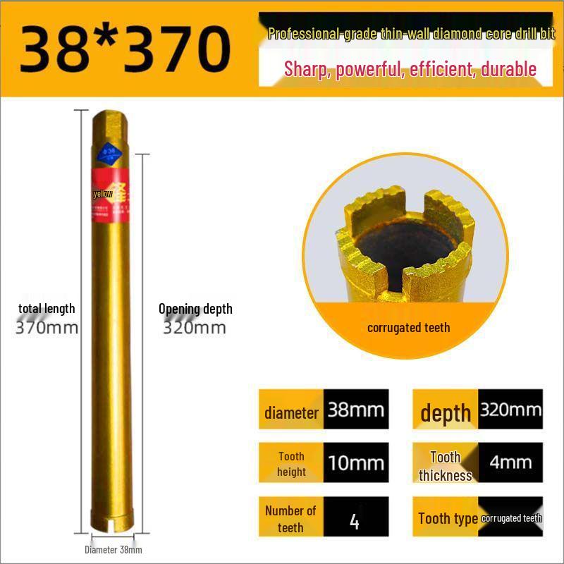 Diamond Core Drill Bit for Fast Drilling Steel Reinforced Concrete, Brick Walls, and Air Conditioner Installations.