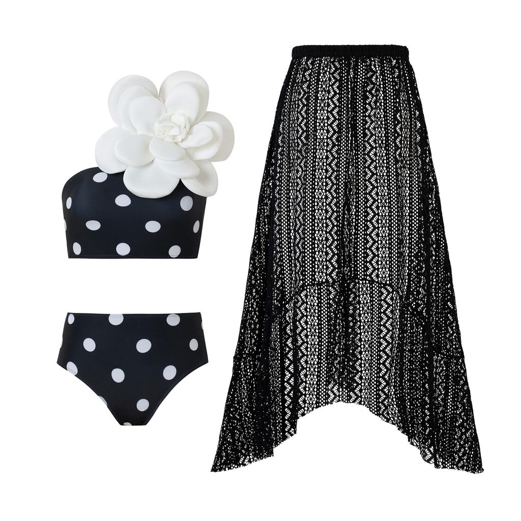 Nuevo Traje de Baño Entero Estampado Traje de Mujer Retro Francés Cubre-Vientre Falda de Gasa Traje de Baño