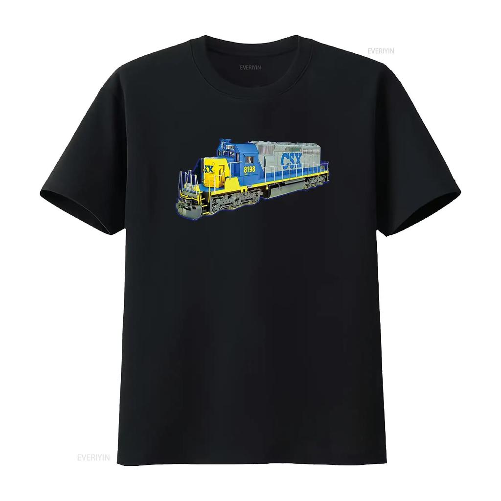 Freight Train CSX Engine T Shirt vintage Washed graphic Unisex Stretched Stylish Versatile homme Soft designer clothes