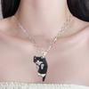 Chic Cat Pendant Clavicle Chain Ornament Vintage Necklace for Daily Wear Parties