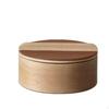 Solid Wood Storage Box Snug Lid Round Lifting Strip Cylindrical Wooden Jar