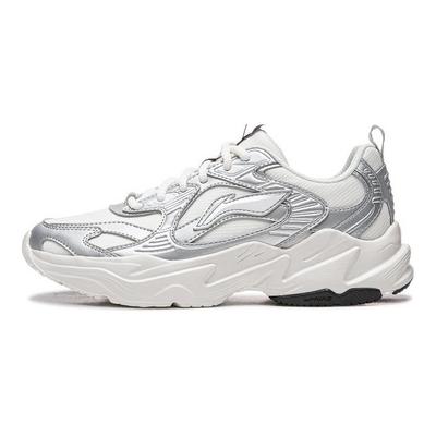 Synthetic Leather Comfortable Trendy Fashion Shock Absorbing Wear Resistant Low Top Casual Shoes Kids Sneaker White Silver AGLV174-2