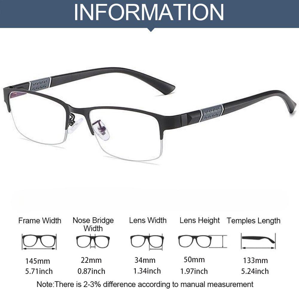 Business Half Frame Reading Glasses Fashion Design Office Presbyopia Eyewear HD TR90 Anti-blue Light Diopter Eyeglasses