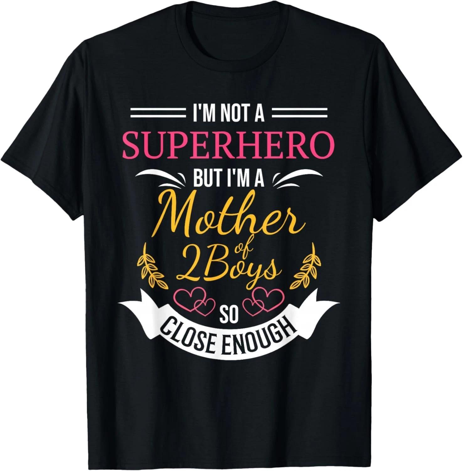 

Mother of Two Boys T-Shirt _ Funny Tee for Mom with 2 Sons T-Shirt L