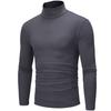 Men Fashion Solid Color Long Sleeve Turtle Neck Slim Fit T-Shirt Bottoming Top
