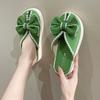 Fashion Round Toe Fish Shoes Mules Home Slides with Bow Indoor House Off White Pearl Outside Cute Women's Slippers and Ladies Sandals W