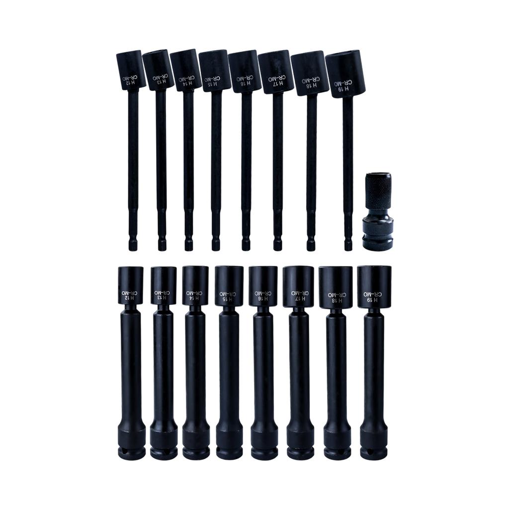 8PCS Multiple Angle Rotating Sockets Wrenches Extensions Practical Alloy Steel Suitable with Electric Impact Driver and Sockets