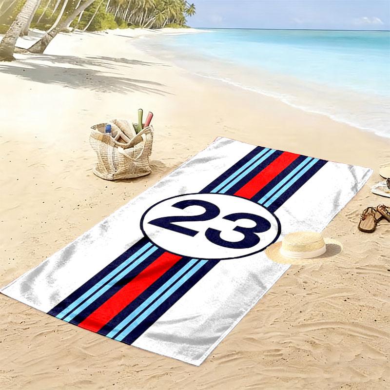 Martini Racing Print Strandtuch, Großes Weiches Schnelltrocknendes Handtuch für Strand Camping Schwimmen