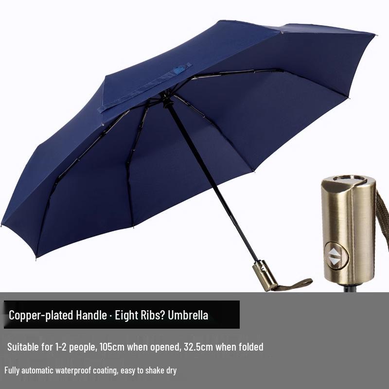 Large Dual-Use 12-Rib Auto Folding Umbrella, Windproof & Sun/Rain Proof, for Two People, Men & Women, Durable & Simple Design