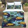 Fiori Tucano Re Regina Copripiumino Donna Vintage Floreale Set Biancheria da Letto Blu Pianta Copripiumino 2/3pz Poliestere Coperta Trapuntata