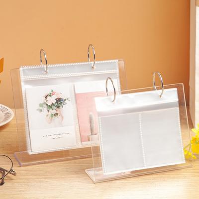 1 Set Small Desktop Photo Album Picture Display Acrylic Mini Photo Book for Photos Postcards of 3/4/5/6 Inches Creative Desk Calendar Album