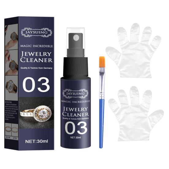 Jewelry Cleaner Spray Kit with Gloves Brush Universal Easy To Use Jewelry