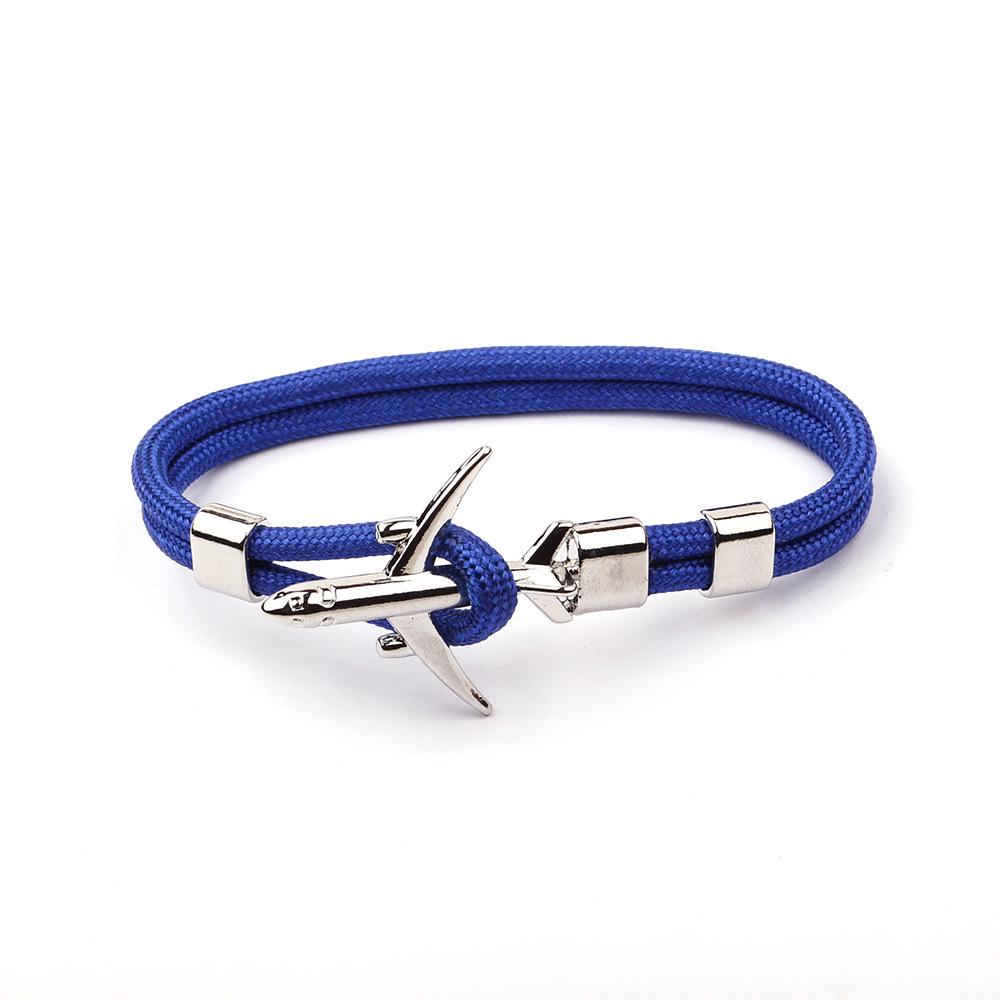 European & American Trend Anchor Men's Airplane Bracelet with Polyester Rope