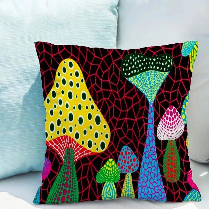 Yayoi Kusama Pompoen Kussensloop voor Woonkamer Dubbelzijdige Bedrukking Kussenhoes 40x40cm Sierkussens Decoratieve Bank 40x40cm