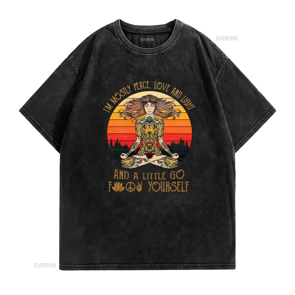 Im Mostly Peace Love And Light A T Shirt for Kids Sizes S to XL Ladies Available AD vintage Washed Stylish